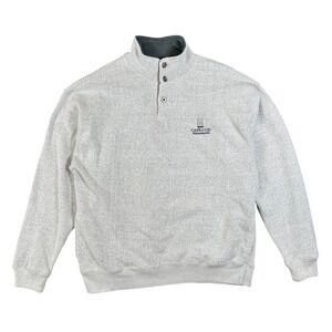 Cuffy's of Cape Cod Mens XL Gray Mock Neck Button Sweatshirt Cape Cod Logo
